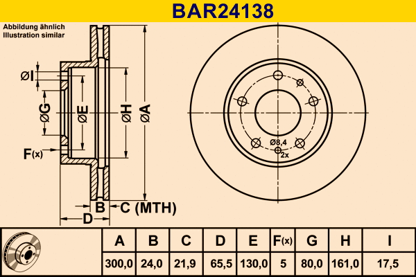 Disque de frein BARUM BAR24138