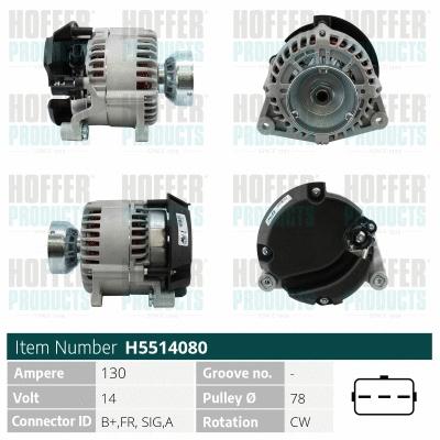 Alternateur HOFFER H5514080