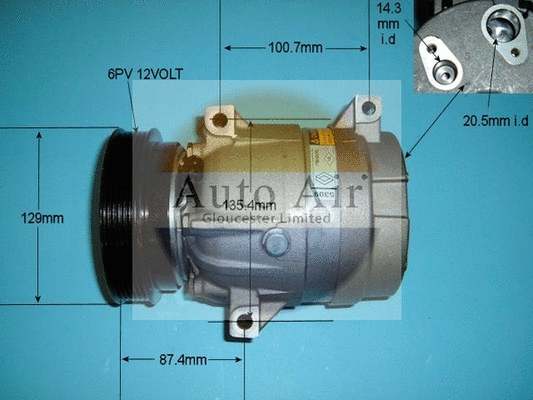 Compresseur, climatisation AUTO AIR GLOUCESTER 14-6247