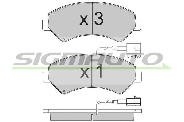 Kit de plaquettes de frein, frein à disque SIGMAUTO SPB323