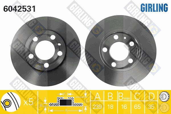 Disque de frein GIRLING 6042531
