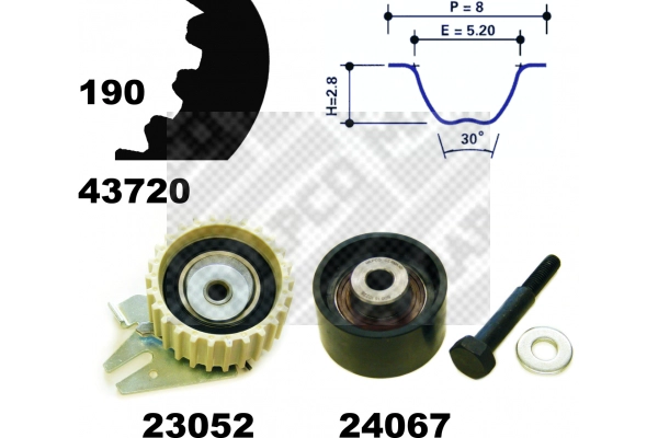 Kit de courroie crantée MAPCO 23720