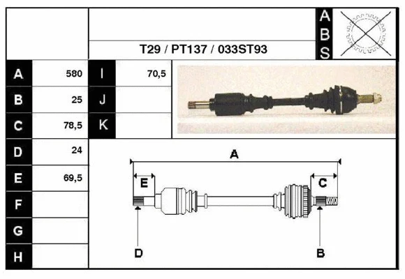 Arbre de transmission Technika 28033
