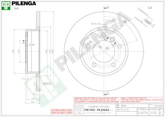 Disque de frein PILENGA 5129