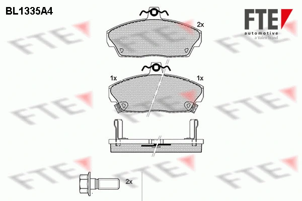 Kit de plaquettes de frein, frein à disque FTE 9010124