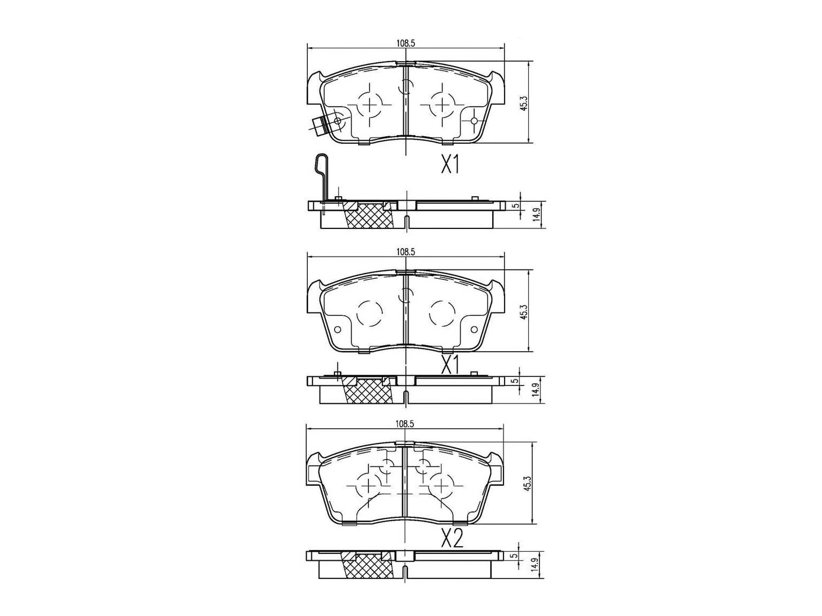 Kit de plaquettes de frein, frein à disque A.Z. Meisterteile AZMT-44-022-1139