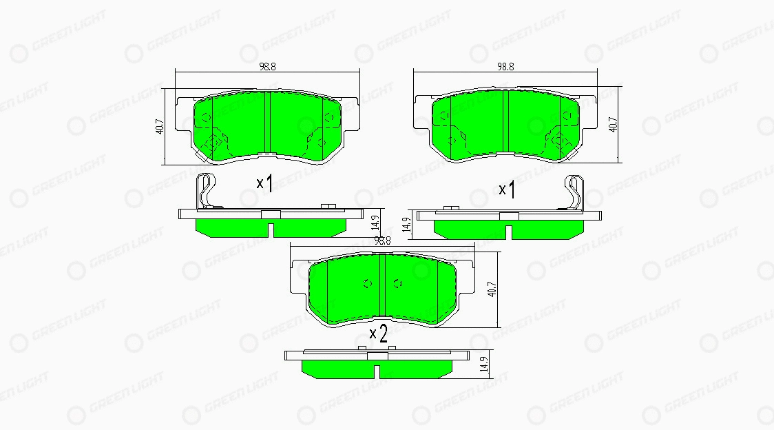 Kit de plaquettes de frein, frein à disque Automotive Adriado GLBP0127