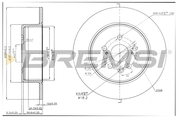 Disque de frein BREMSI CD7489S