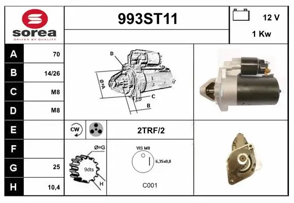 Démarreur STARTCAR 993ST11