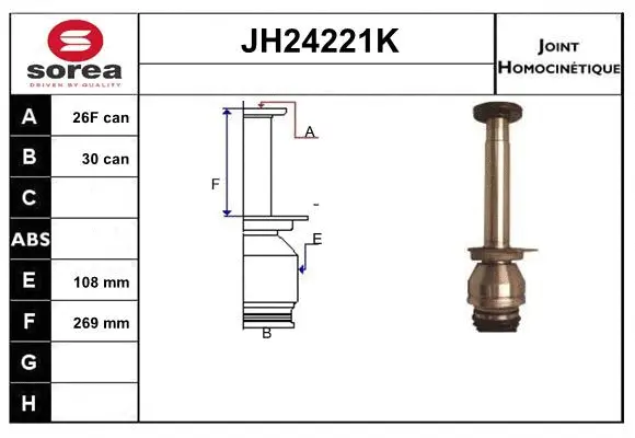 Jeu de joints, arbre de transmission SNRA JH24221K