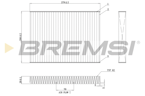 Filtre, air de l'habitacle BREMSI FC0181