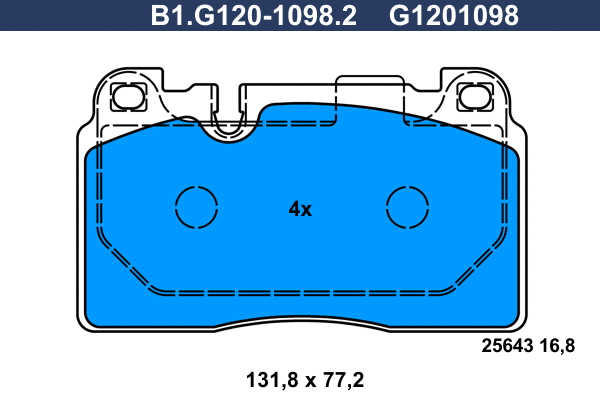 Kit de plaquettes de frein, frein à disque GALFER B1.G120-1098.2