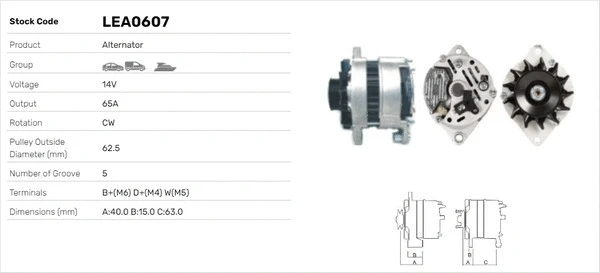 Alternateur LUSA LEA0607