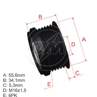Poulie roue libre, alternateur ZM ZM 96.000.38