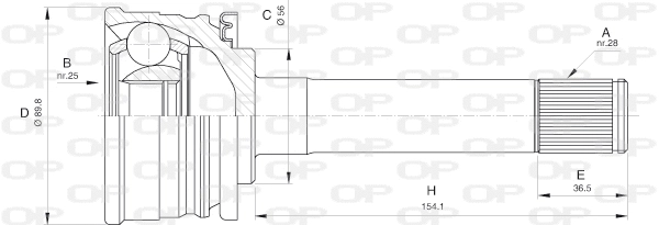 Jeu de joints, arbre de transmission OPEN PARTS CVJ5560.10