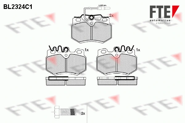 Kit de plaquettes de frein, frein à disque FTE 9010702