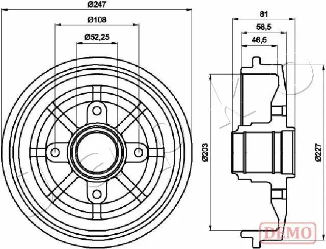 Tambour de frein JAPKO 560609C