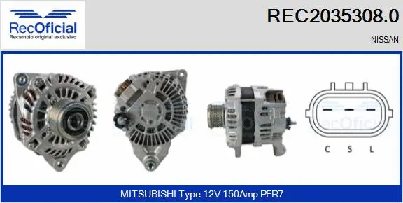 Alternateur RECOFICIAL REC2035308.0