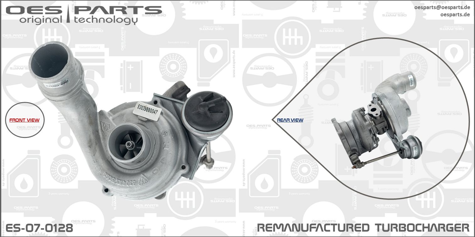 Turbocompresseur, suralimentation OES PARTS ES-07-0128