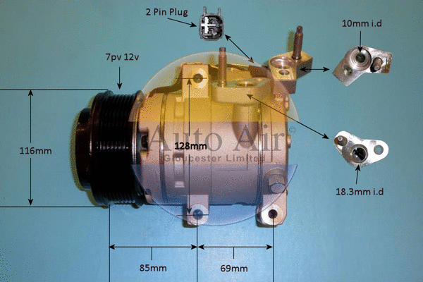 Compresseur, climatisation AUTO AIR GLOUCESTER 14-0130P