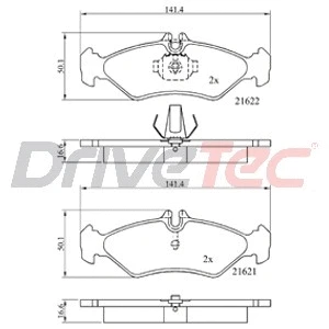 Kit de plaquettes de frein, frein à disque DriveTec DPAD1595