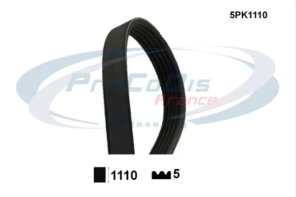 Courroie trapézoïdale à nervures PROCODIS FRANCE 5PK1110