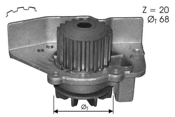 Pompe à eau, refroidissement du moteur TECDRIVE TPAE0110