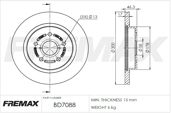 Disque de frein FREMAX BD-7088