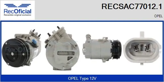 Compresseur, climatisation RECOFICIAL RECSAC77012.1