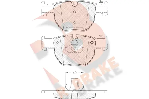 Kit de plaquettes de frein, frein à disque R BRAKE RB1574