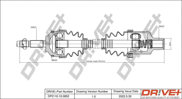 Arbre de transmission Dr!ve+ DP2110.10.0852