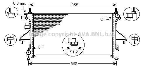 Radiateur, refroidissement du moteur PRASCO PEA2308