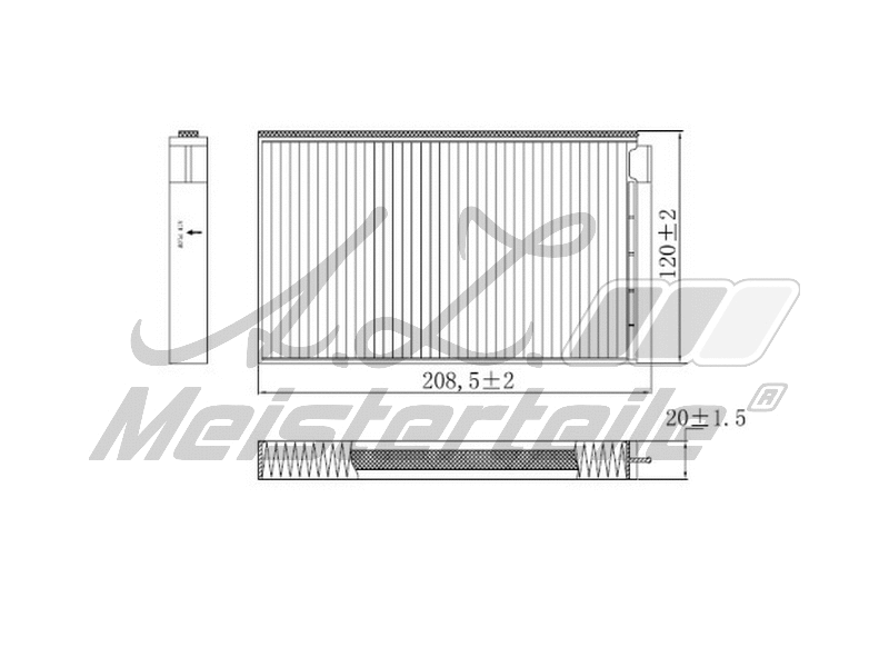 Filtre, air de l'habitacle A.Z. Meisterteile AZMT-41-010-1543