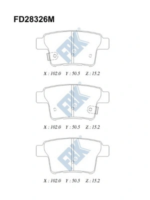 Kit de plaquettes de frein, frein à disque FBK FD28326M