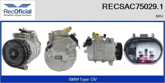 Compresseur, climatisation RECOFICIAL RECSAC75029.1