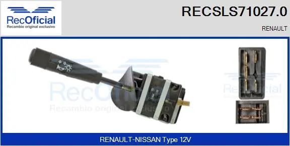 Commutateur de colonne de direction RECOFICIAL RECSLS71027.0