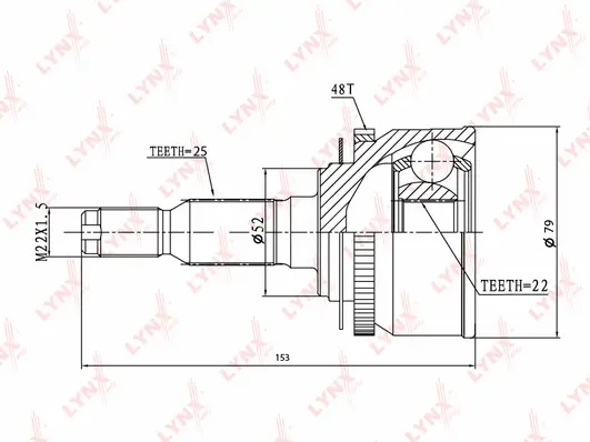 Jeu de joints, arbre de transmission LYNXAUTO CO-3648A