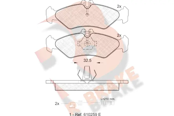 Kit de plaquettes de frein, frein à disque R BRAKE RB1102
