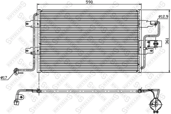 Condenseur, climatisation STELLOX 10-45011-SX