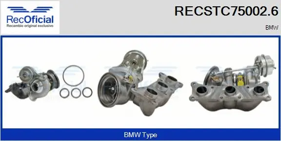 Turbocompresseur, suralimentation RECOFICIAL RECSTC75002.6