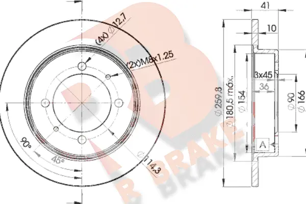 Disque de frein R BRAKE 78RBD22940