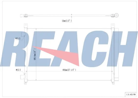 Condenseur, climatisation REACH 1.31.4423.PDH
