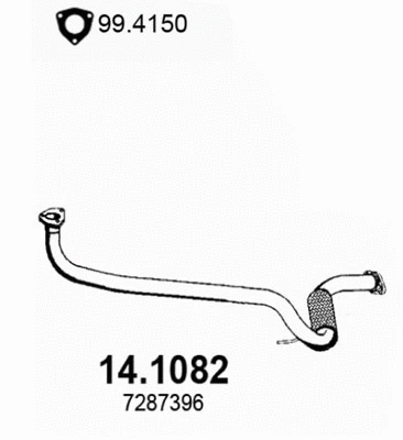 Tuyau d'échappement ASSO 14.1082