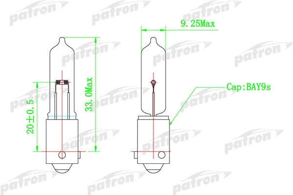 Ampoule, feu de stationnement/de position PATRON PLH21W