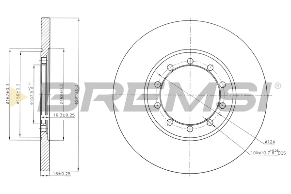 Disque de frein BREMSI CD7537S