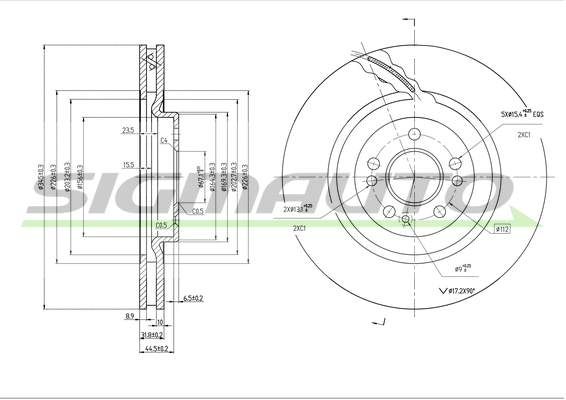 Disque de frein SIGMAUTO DBB085V