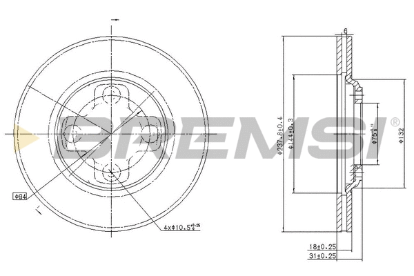 Disque de frein BREMSI CD6195S