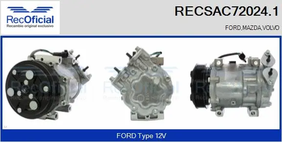 Compresseur, climatisation RECOFICIAL RECSAC72024.1