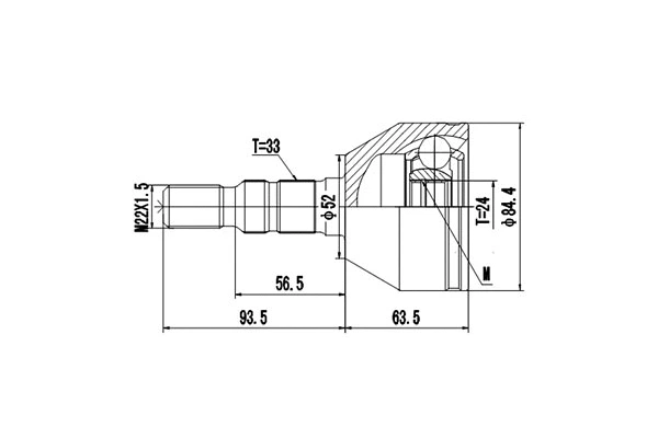Jeu de joints, arbre de transmission DYNAMATRIX DCV844028