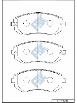 Kit de plaquettes de frein, frein à disque FBK FD7055M